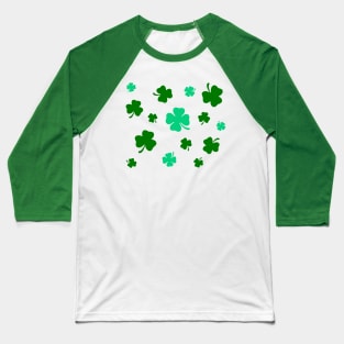 St. Patrick’s Day Green Clover Pattern Baseball T-Shirt